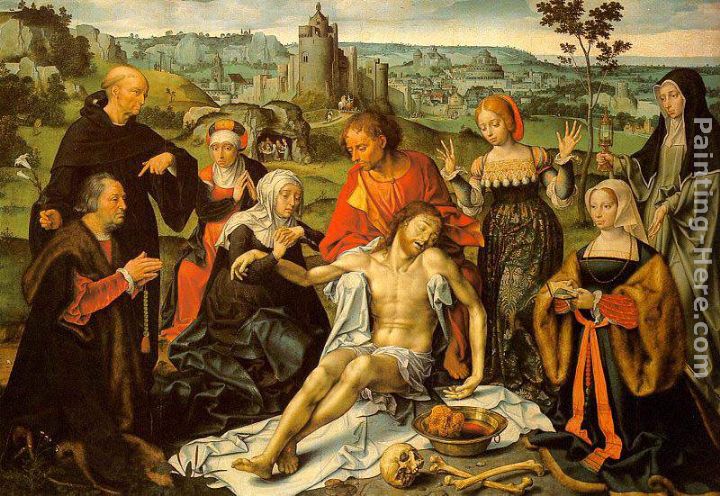 Altarpiece of the Lamentation (central) painting - Joos van Cleve Altarpiece of the Lamentation (central) art painting